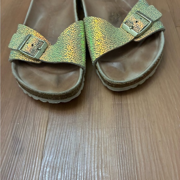 Birkenstock Women's Madrid Gold Textured Sandals Size 41/10-10.5 - Picture 2 of 4